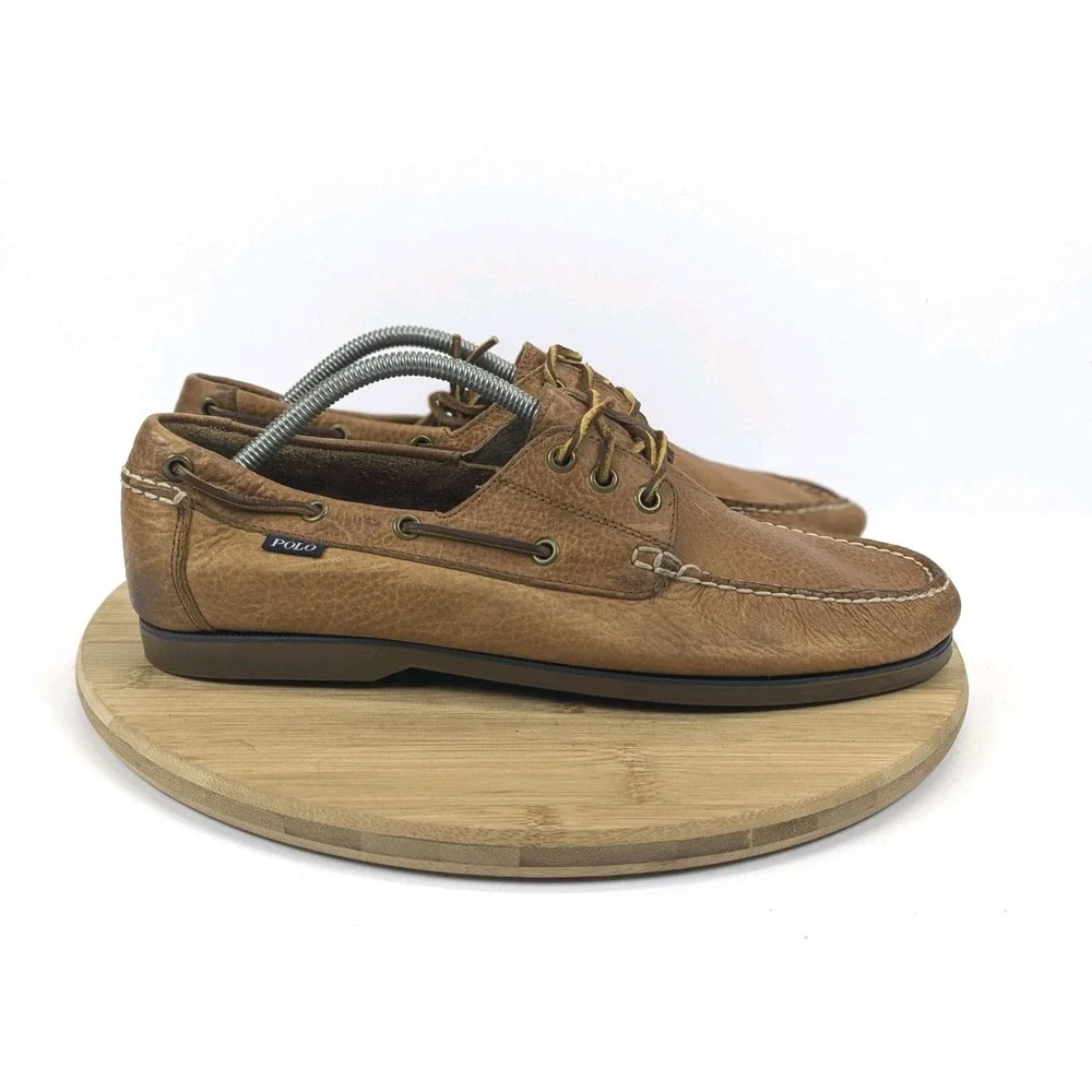 Polo Ralph Lauren Shoes Mens 11 D Leather Boat Deck Bienne Slip On Casual Prep